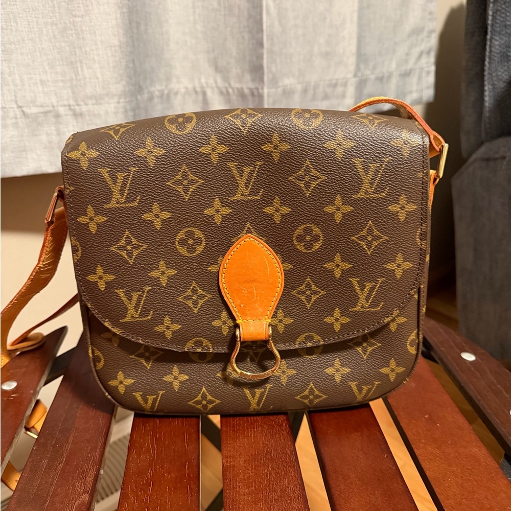Louis Vuitton Monogram Crossbody Bag with Tan Accents